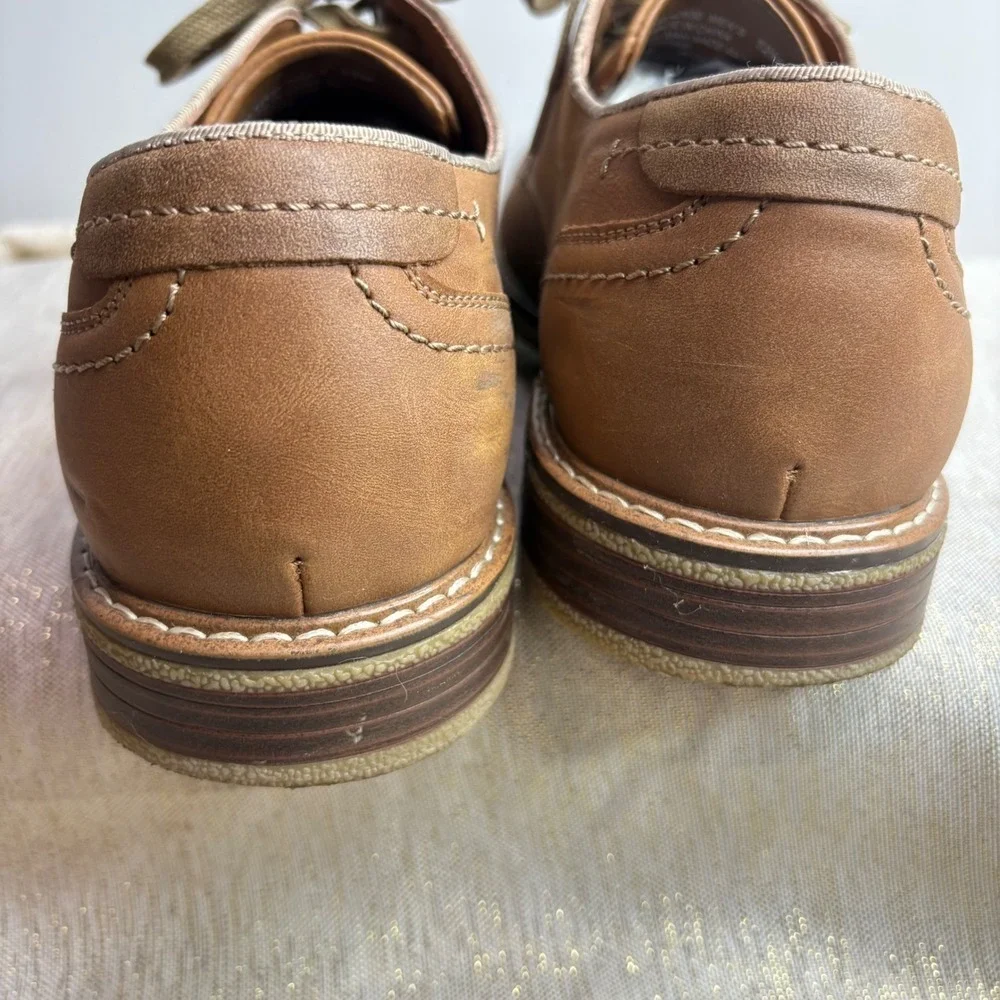 Dockers Mens Tan Leather Oxford Dress Shoes Lace Up Size 12M